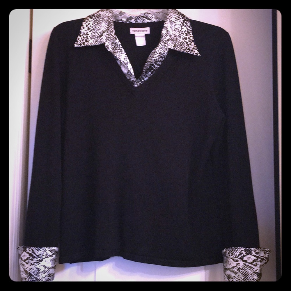 Notations snake trimmed sweater.